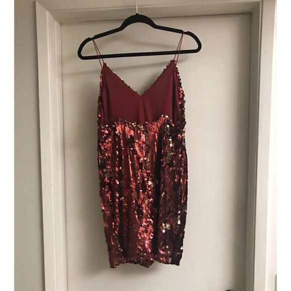 NWOT~Gorgeous Red Sequin Party Dress Sz Large - Picture 2 of 3